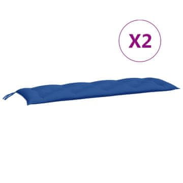 Vidaxl Blazina za vrtno klop 2 kosa modra 150x50x7cm oxford tkanina