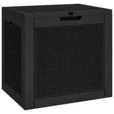 Vidaxl Vrtna škatla za shranjevanje črna 55,5x43x53 cm PP