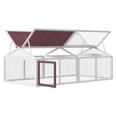 Vidaxl Ograda za male živali mocha 200x112,5x74 cm trdna borovina