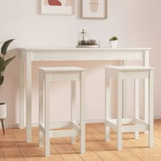 Vidaxl Stolček 2 kosa bele barve 40x40x78 cm trdna borovina