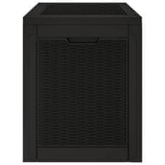 Vidaxl Vrtna škatla za shranjevanje črna 55,5x43x53 cm PP