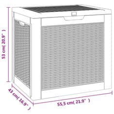 Vidaxl Vrtna škatla za shranjevanje črna 55,5x43x53 cm PP