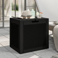 Vidaxl Vrtna škatla za shranjevanje črna 55,5x43x53 cm PP