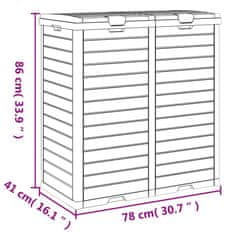 Vidaxl Zunanji koš za smeti črn 78x41x86 cm polipropilen