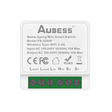 Aubess Pametno Dvojno Stikalo 10A - WiFi Modul