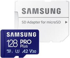 Samsung PRO Plus MicroSDXC 128 GB + adapter SD / CL10 UHS-I U3 / A2 / V30