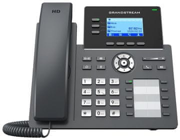 Grandstream GRP2604P/ telefon VoIP/ 2,48-palčni osvetljeni grafični zaslon/ 6x SIP/ 2x LAN/ PoE/ GDMS
