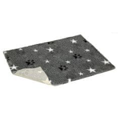 VetBed proti drsenju / Drybed siva packa in zvezda 75 x 50 cm DELUXE, dlaka 30 mm