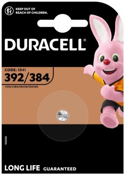 Duracell srebrno-oksidna gumbna baterija 392/384/SR41 1 kos