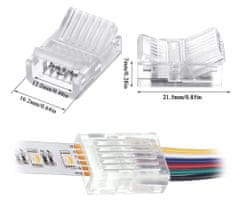 Immax konektor CLICK 12mm s kablom 2,5cm, RGB+CCT, 6pin