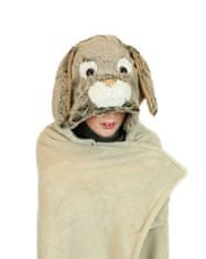 Cozy Noxxiez BL801 Rabbit - topla odeja s kapuco z žepi za živali in tačke