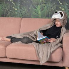 Cozy Noxxiez BL809 Sloth - topla odeja s kapuco z žepi za živali in tačke