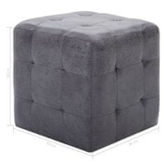 Vidaxl Nočne omarice 2 kosa sive 30x30x30 cm umetno semiš usnje