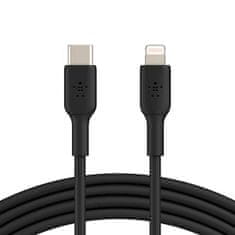 Belkin Boost podatkovni kabel, USB-C na Lightning, črn (CAA003bt1MBK)