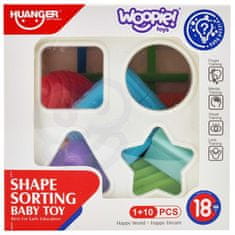 WOOPIE Fleksibilna senzorična kocka Baby Sorter Barvne oblike 11 el.