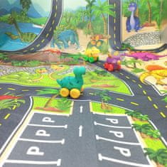 WOOPIE Cestna podloga za avtomobile Dinozavri + komplet prometnih znakov