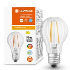 LEDVANCE Zatemnitvena LED žarnica E27 A60 7,5W = 75W 1055lm 4000K Nevtralno bela 300° CRI90 Filament Superior