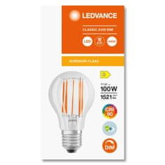 LEDVANCE Zatemnitvena LED žarnica E27 A60 11W = 100W 1521lm 4000K Nevtralno bela 300° CRI90 Filament Superior