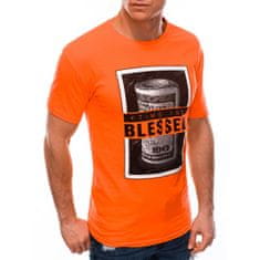 Edoti Moška majica s potiskom S1601 oranžna MDN108009 XXL
