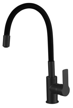 AQUALINE Črna Mat Stojánková Kuhinjska Pipa s Prilagodljivim Izlivom