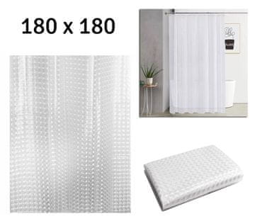 aptel Univerzalna 3D PEVA zavesa za tuš kabine in kadi 180x180cm