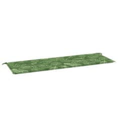 Vidaxl Blazina za vrtno klop vzorec listov 150x50x4 cm oxford tkanina