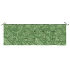 Vidaxl Blazina za vrtno klop vzorec listov 150x50x4 cm oxford tkanina