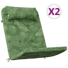 Vidaxl Blazine za stole Adirondack 2 kosa vzorec listov oxford tkanina