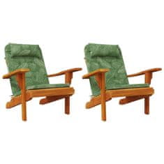 Vidaxl Blazine za stole Adirondack 2 kosa vzorec listov oxford tkanina