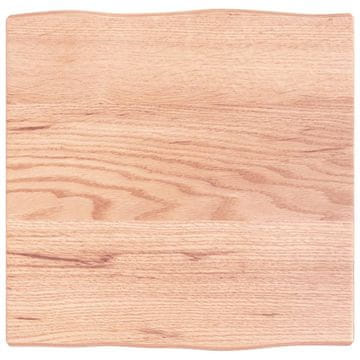 Vidaxl Mizna plošča sv. rjava 40x40x2 cm obdelana trdna hrastovina