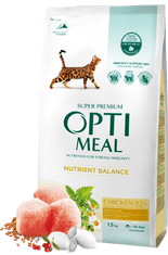 OptiMeal  suha hrana za mačke s piščancem 1,5 kg 