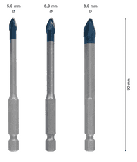 BOSCH Professional 3-delni komplet svedrov EXPERT HardCeramic HEX-9, 5/6/8 mm (2608900595)