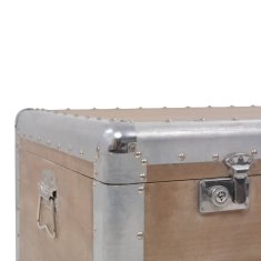 Vidaxl Škatla za shranjevanje trden les jelke 91x52x40 cm rjava