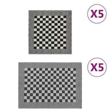 Vidaxl Komplet brisač 10-delni črn in bel bombaž