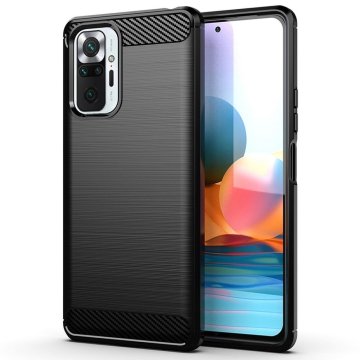 OEM CARBON etui za XIAOMI Redmi Note 10 5G črn