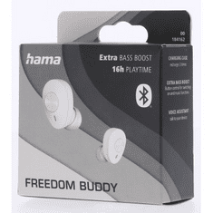 Hama Slušalke Bluetooth Freedom Buddy, slušalke, polnilno ohišje, bela