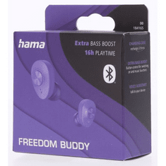 Hama Slušalke Bluetooth Freedom Buddy, slušalke, polnilno ohišje, vijolična