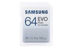 Samsung 64 GB EVO Plus SDXC CL10, U1, V10 pomnilniška kartica (hitrost branja do 130 MB/s)