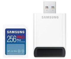 Samsung 256 GB PRO Plus micro SDXC CL10 U3 pomnilniška kartica (brez: do 180/130 MB/s) + adapter USB