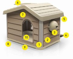 Loboo 80301 hišica za pse in mačke SMARTKAVE ALASKA z dvokapno streho