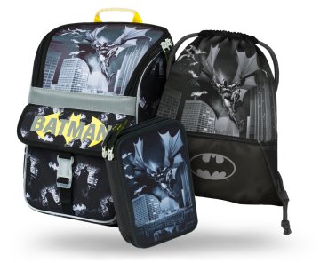 BAAGL 3 SET Zippy Batman Dark City: nahrbtnik, svinčnik, torba