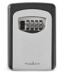 Nedis Sef za ključe / kombinacija številčne ključavnice/ 2 ključa/ notranja in zunanja uporaba/ aluminij/ črna/siva