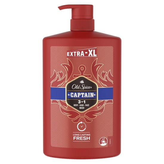 Old Spice Captain 3-v-1 gel za prhanje, 1000 ml