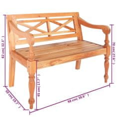 Vidaxl Batavia klop 98 cm trden mahagonij svetlo rjava