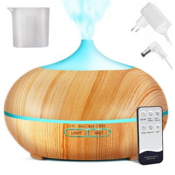 Verkgroup LED RGB vlažilec zraka difuzor 300ml izparjevalnik + daljinec svetlo rjav