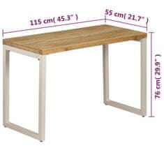 Vidaxl Jedilna miza 115x55x76 cm trden mangov les in jeklo