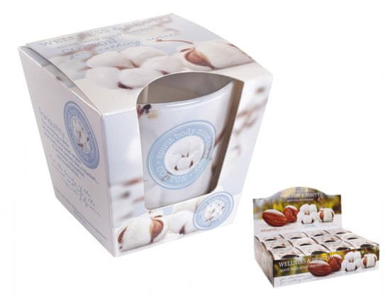 eoshop Sveča v kozarcu WELLNESS & LEPOTA - BOMBAŽ dišeče 115g