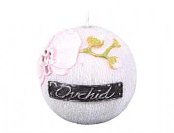 Sveča ORCHIDEA PROVANCE KOULE okrašena d8cm