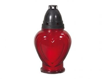 Pokopališka svetilka SRDCE steklo 150g d12x22cm