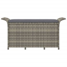 Vidaxl Vrtna klop z blazino siva 116x46x57 cm poli ratan